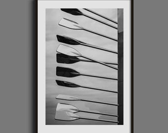 Ivan Patzaichin Monument Poster: Abstract Rowing Art, Modern Sports Decor