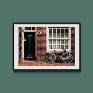 Amsterdam Bicycle Print: Rustic Dutch Door Photography, European Home Decor