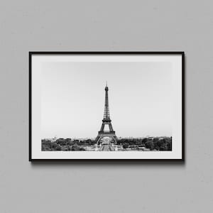Eiffel Tower Black and White Print: Paris Photography, French Landmark Art
