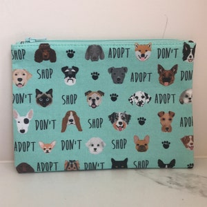 Adopt Don&#39;t Shop Dog Print Zipper Pouch: Rescue Dog Lover Gift