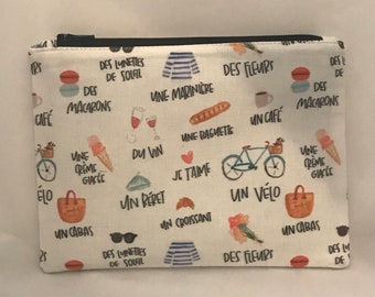 Perfect Paris French Zipper Pouch, Make-Up Bag, Cosmetic Case, Travel, Passport, Wallet, Macaron, Accessories, France - FREE U.S. SHIPPING