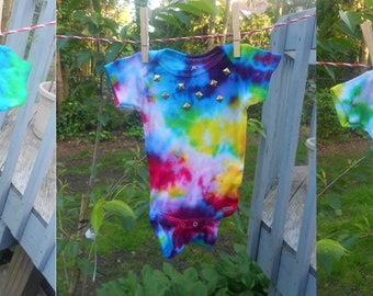 Hand-Dyed Tie Dye Baby Onesie: 3-6 Months, Gender Neutral