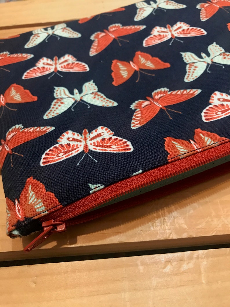 Butterfly Print Zipper Pouch, Make Up Bag, Cosmetic Case, Wallet, Butterflies, Butterfly Fabric, Nature, Mother's Day Gift, Teacher Gift image 2