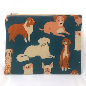 Estuche con cremallera de tela con estampado de razas de perros, estuche con cremallera de tela para parques caninos de Ruby Star Society, neceser, monedero, tarjetero, billetera de viaje, regalo para perros
