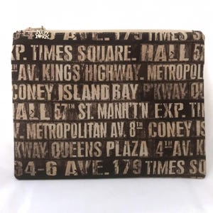 Bolsa de tela con cremallera con estampado del metro de Nueva York, bolsa con cremallera, estuche para cosméticos, bolsa de maquillaje, monedero, metro de Nueva York, Nueva York, Gran Manzana