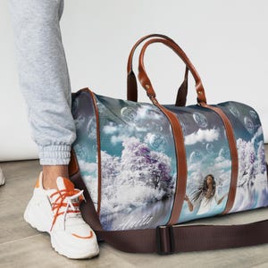 Praises to Heaven Inspirational Art Carry-On, Faith-Based Luggage Stylish Weekender Tote, Christian Waterproof Travel Bag (20&quot; × 12&#39;&#39; × 9&quot;)