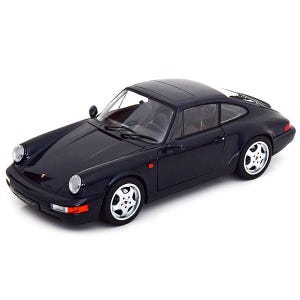 Porsche 911 (964) Carrera 4 Coupe 1990 Model 1:18 Dark Blue by Norev Limited Edition 1000 Collector Diecast Car with Opening Parts