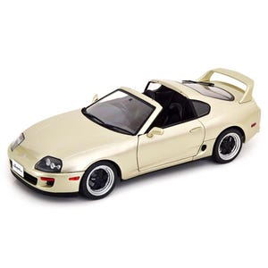 Toyota Supra MK4 Targa 1998 1:18 Model Gold Diecast Car Collectible JDM Legend with Opening Doors, Steering & Removable Roof