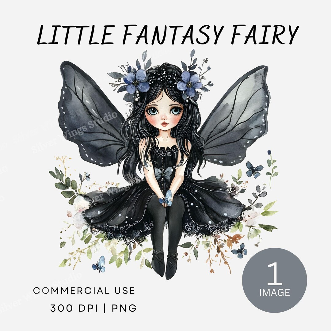 Fantasy Fairy Clipart; Little Gothic Fairy Image PNG (digital Download ...