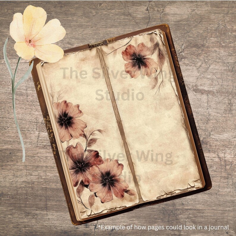 Watercolor Floral Tall and Skinny Junk Journal Paper: Vintage Botanical ...