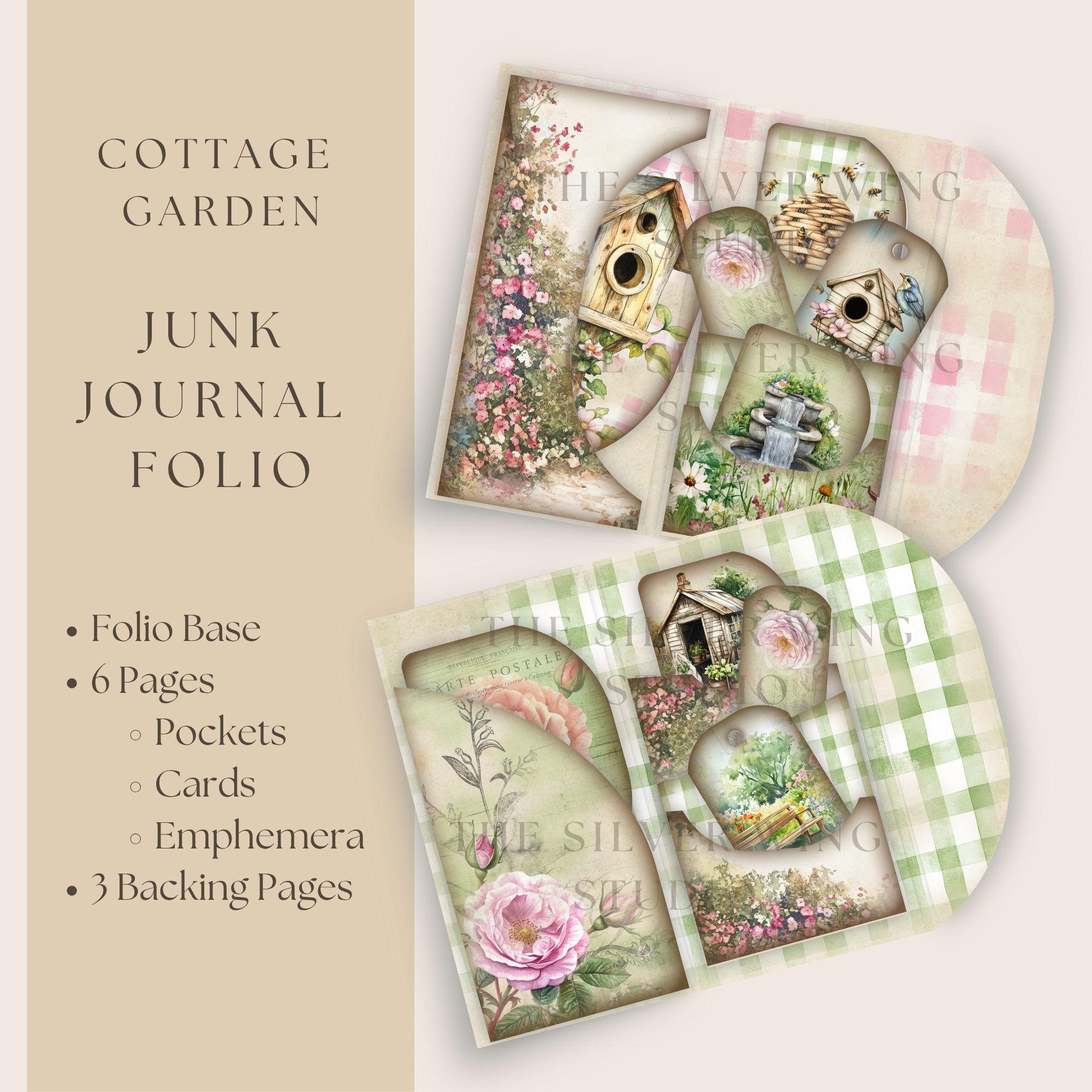 Cottage Garden Junk Journal Folio Kit: Floral Waterfall Design (digital ...