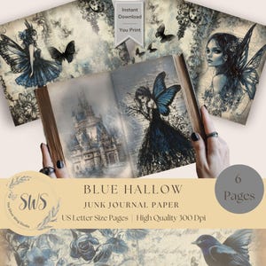 Dark Fairy Junk Journal Paper, Fairy Tale Junk Journal Pages, Fantasy Journal Supplies, Gothic, Digital Download, Journal Printable