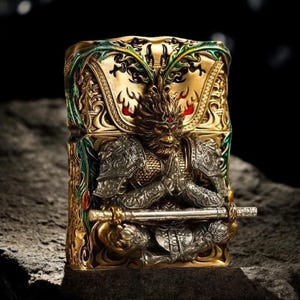 Zippo Monkey King Lighter I Luminous Victory Buddha Design I Heavy Armor Windproof & Refillable I Collector's Limited Edition I Gift for Him
