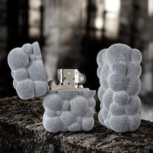 Premium Pocket Lighter with Bubble Grip Texture | Zippo Cool Refillable Lighter with Textured Case | Unique Fathers Day Gift for Him