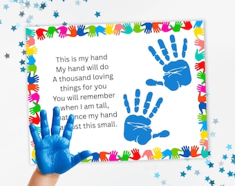 This Is My Hand Poem Printable – Handprint Craft for Kids – DIY Keepsake Gift for Dad, Mom, or Grandparents – Instant Download