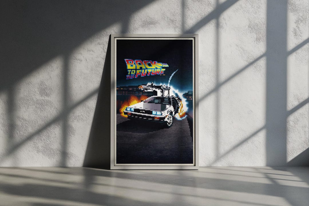 Back to the Future Pixel Art Poster, Wall Decor, Doc Brown Digital ...