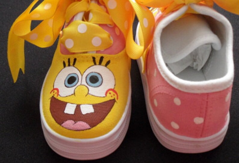 Sponge Bob Hand Painted Children's Shoes | Etsy