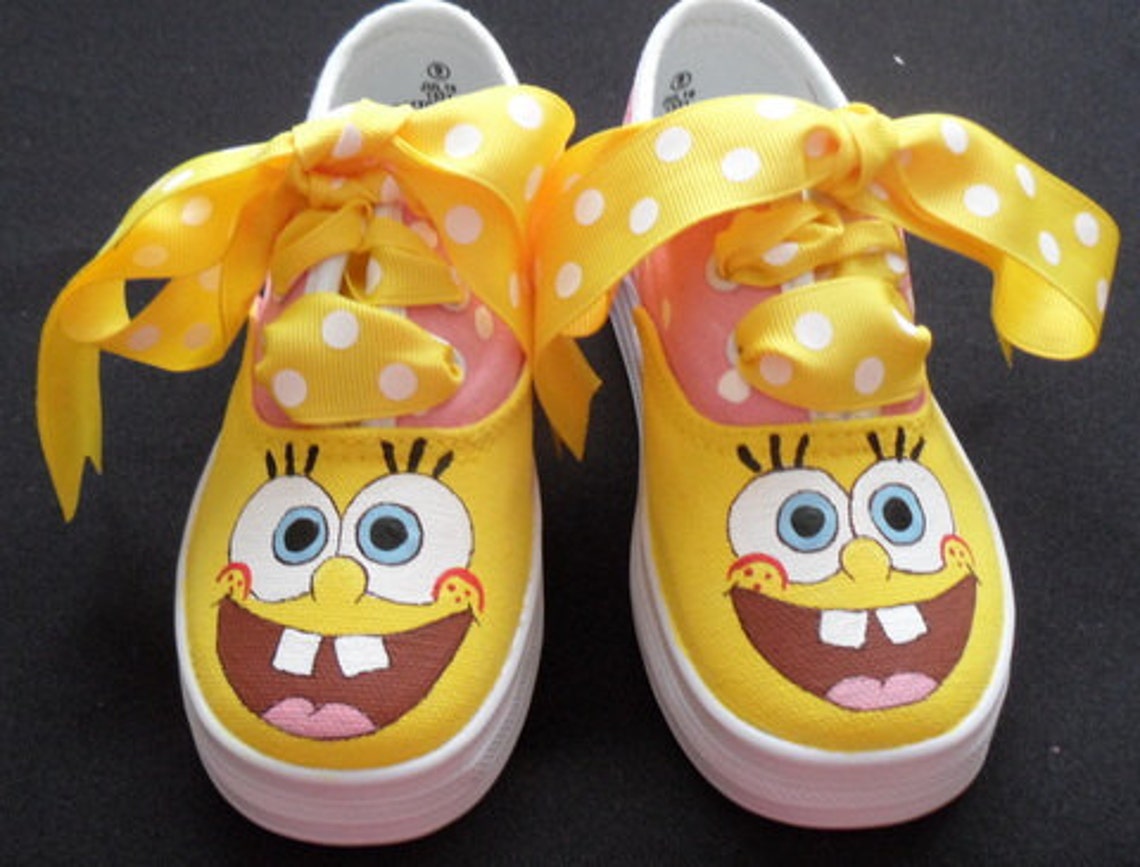 Sponge Bob Hand Painted Children's Shoes | Etsy