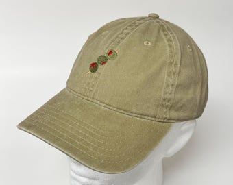 Olives Design Embroidered Washed Cotton Hat