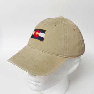 Colorado State Flag Design with Map Outline Embroidered Washed Cotton Hat