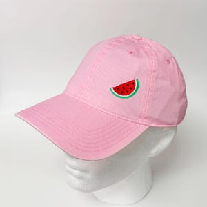 Watermelon Design Embroidered Washed Cotton Hat
