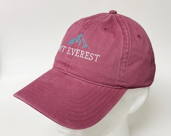Mt Everest Hat: Washed Cotton Embroidered Cap