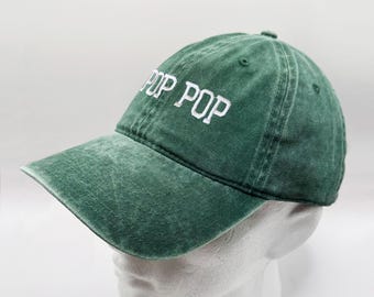 POP POP Design Embroidered Washed Cotton Hat