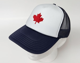 Canada Maple Leaf Design Foam Front Mesh Back Trucker Hat Cananda Cap