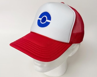 Ash Ketchum Ball Design Foam Front Mesh Back Trucker Hat Spielkappe