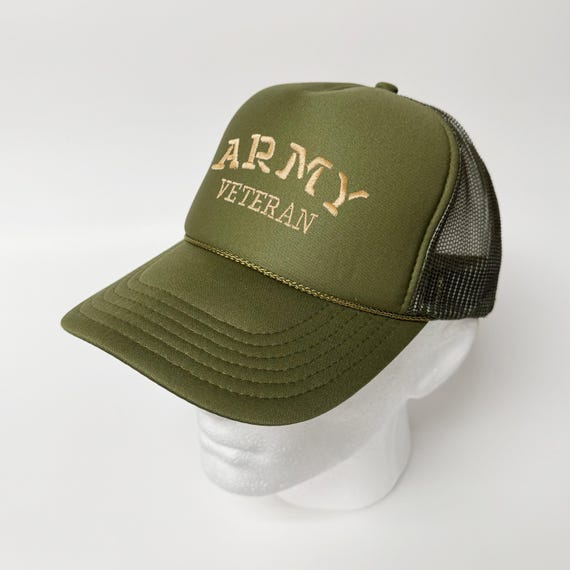 Army Veteran Foam Front Mesh Back Trucker Hat Military Cap  display picture 1