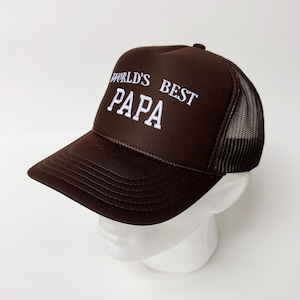World&#39;s Best PAPA Foam Front Mesh Back Trucker Hat Father&#39;s Day Cap