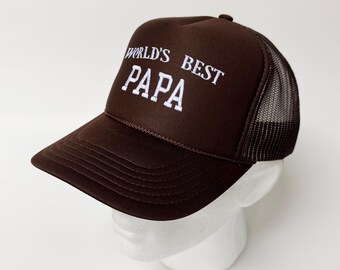 World's Best PAPA Foam Front Mesh Back Trucker Hat Father's Day Cap