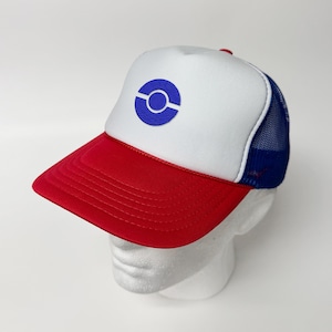 Ash Ketchum Ball Design Foam Front Mesh Back Trucker Hat Game Cap