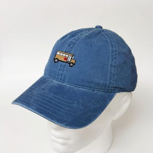 School Bus Design Embroidered Washed Cotton Hat