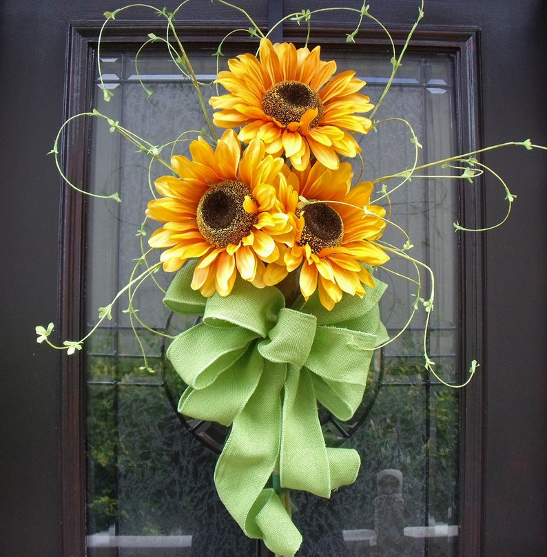 Spring Wreath Sunflower Bouquet Wall Decor Yellow Sunflower Etsy