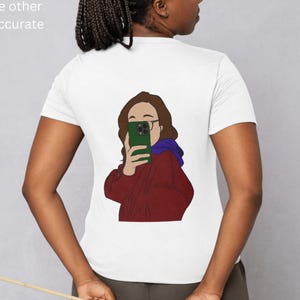 Cute Girl Shirt (back only), Artsy Girl Shirt, Gifts for Her, Casual Shirt, Leather Jacket, Cartoon Girl, Artsy, Everyday Shirt, Cute Shirt