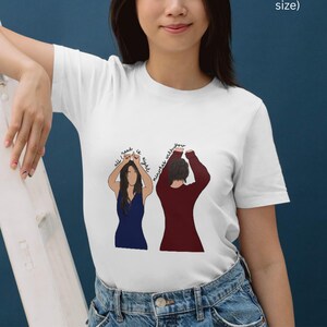 Bestfriend Shirt (front only), Dancing Friends, Friendship Tee, Gift for Her, T Shirt, Artsy, Cartoon Girls
