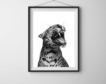 Set of 3 Aesthetic Black and White Digital Prints | Minimalist Wall Art | Cheetah, Heels & 8 Ball Decor | Modern Room Downloadable Art