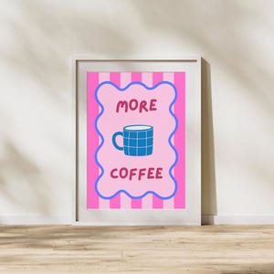 Retro Coffee Print: Funky Kitchen Wall Art (Digital Download PNG, 300 DPI)