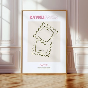 Pasta ilustrativo cartel impresión Küche abstrakt Wanddeko declaración cartel Esszimmer scandi cartel Wand Dekor Einzugsgeschenk Kunstdruck pasta