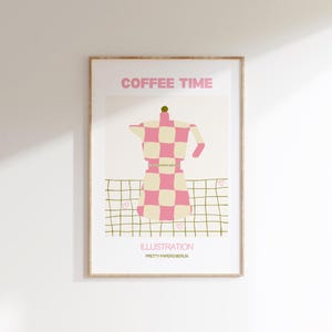 Espresso ilustrativo Poster Küche abstrakt Wanddeko Statement Poster Esszimmer scandi Poster Wand Dekor Einzugsgeschenk Kaffee Kunstdruck
