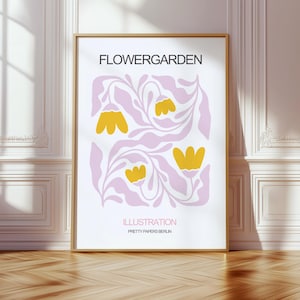 Póster floral ingenioso Blumen Flower Garden ilustrativo Poster Wand Dekor Kunstdruck Scandi Wanddeko Wohnzimmer ästhetische Raumdekoration