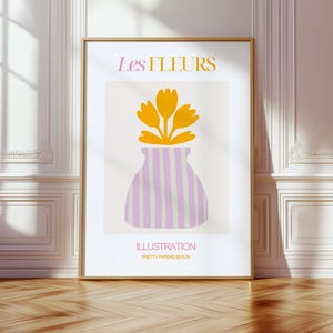 Illustration Kunstdruck - Lámina I Abstrakte Vase mit Blumen I Hygge Skandinavisches Design I Ästhetische Wandkunst I Statement Poster