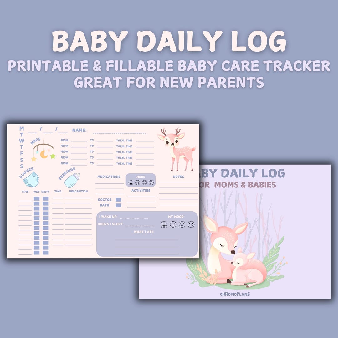Baby Daily Log Printable: Newborn Feeding, Diaper & Sleep Tracker ...