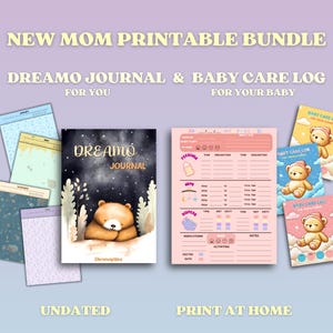 New Mom Printable Bundle: Baby Care Tracker & Postpartum Journal (PDF Download)