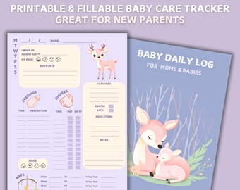 Baby Daily Log Printable | Newborn Tracker & Mom Wellness (PDF)
