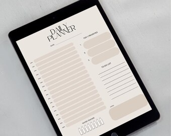 Minimalist Daily Planner | Printable &amp; Digital PDF | Self-care Productivity Journal | Goal ...