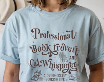 Book Introvert T-shirt, Funny Cat Lover, Bookish Cat Owner Tee, ELA Teacher Gift, Language Student Shirt, Pun Shirt, English Grads Gift