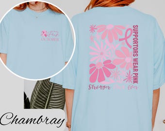 Aanpassen comfort kleuren boho bloemen borst kanker bewustzijn shirt, A Cure Worth Fighting For, Breast Cancer Support shirt, Pink Ribbon T-shirt