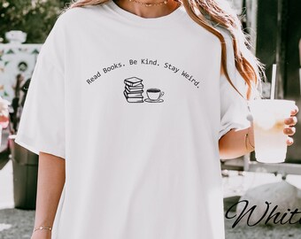 Comfort Colors Bookish Shirt: Fall Reading, Cats & Cozy Style, Minimalist Design, Simple Elegant T-shirt